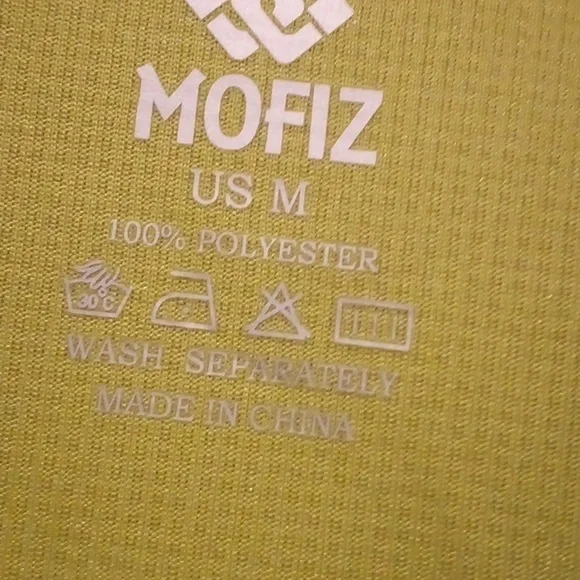 NWT - Mofiz Long Sleeve Green Polo Waffle Design Shirt - Size Medium - Picture 3 of 6